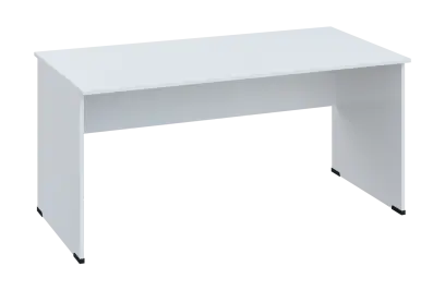 EPL 18 - 16 stůl kancelářský, dřevěná podnož, deska 18 mm, široký 1600 mm, bílá